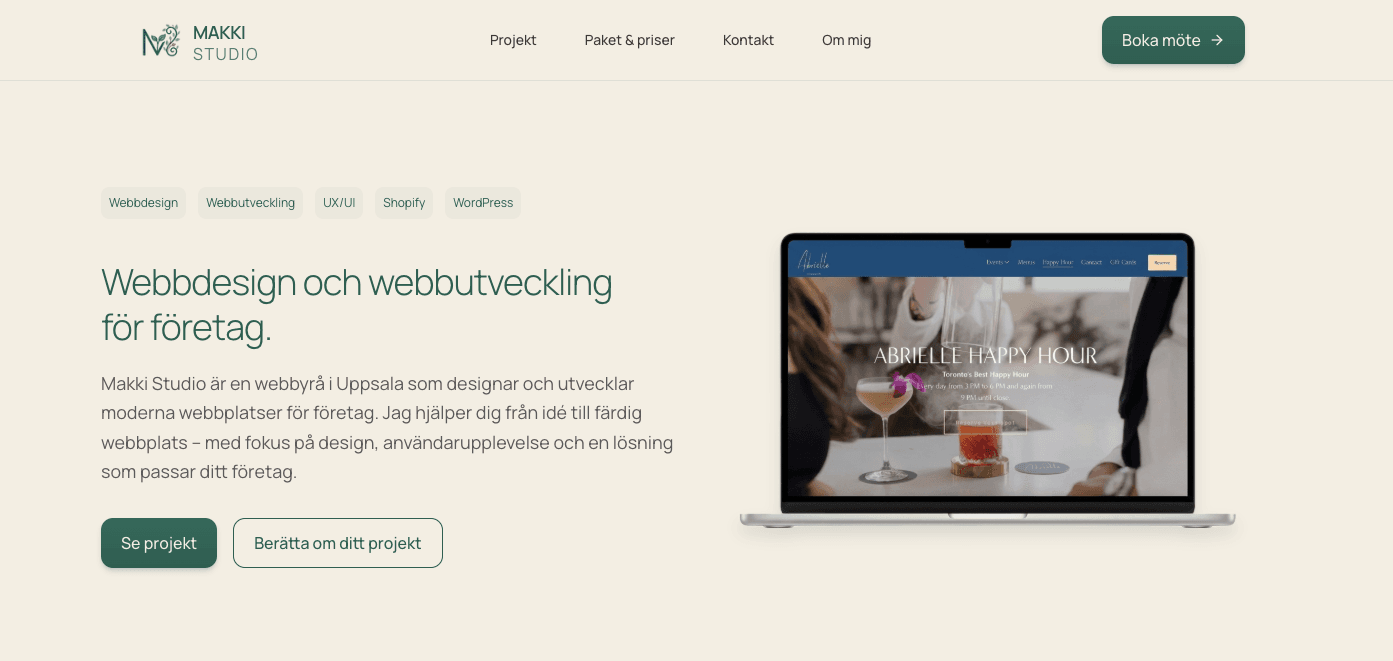 Makki Studio – Företagswebbplats